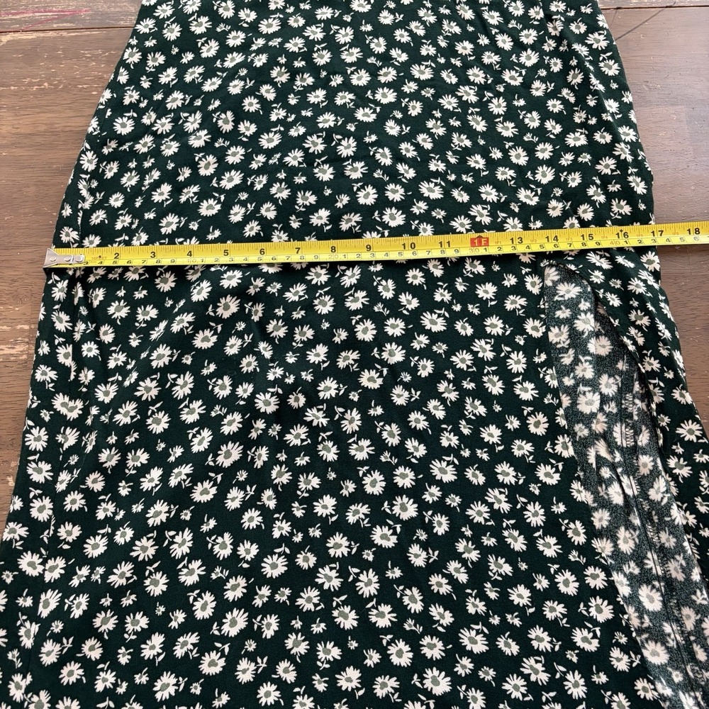 Reformation Size 0 Crimini Green Floral Slip Midi Dress with Side Slit Y2K - Picture 8 of 8